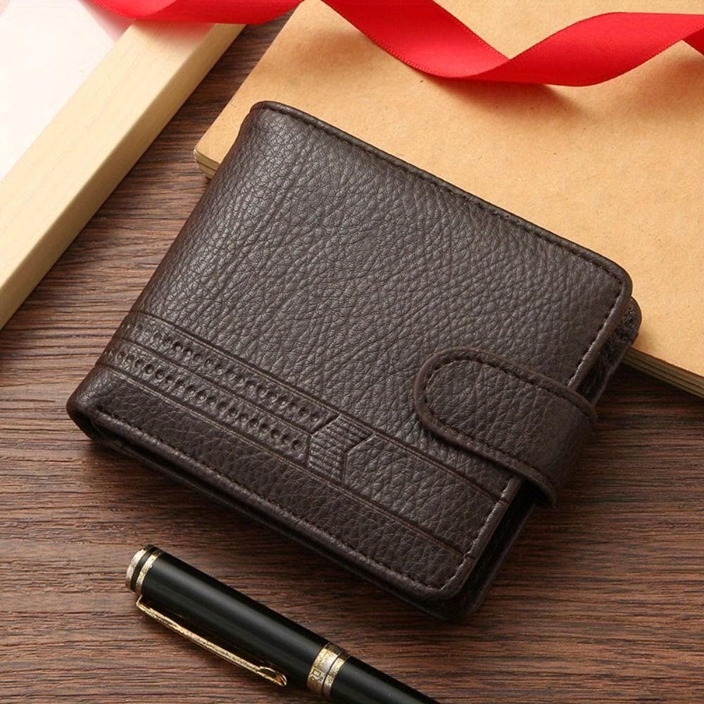 Men Wallets Leather Zipper Purse Man Slim Card Male Short Multi-card Wallet Coin Pocket Purse coffee