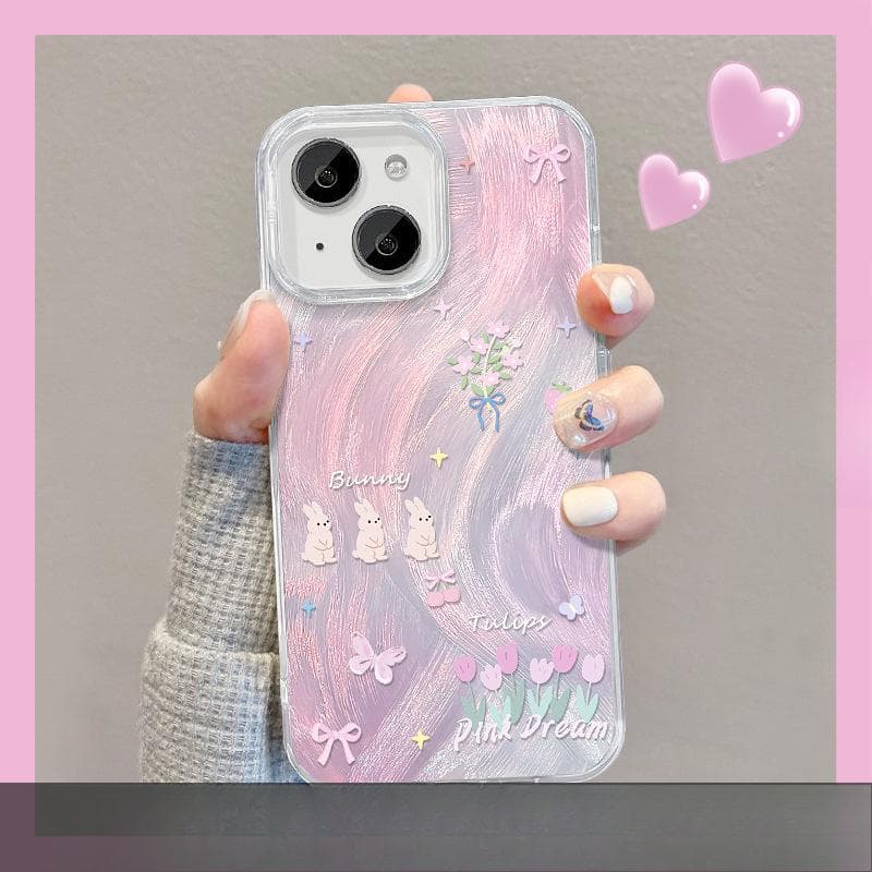 Applicable To Apple 15 Mobile Phone Case IPhone 14 Laser Three-dimensional Butterfly Doll Invisible Bracket 13 Feather Yarn iPhone SE (2nd Generation)