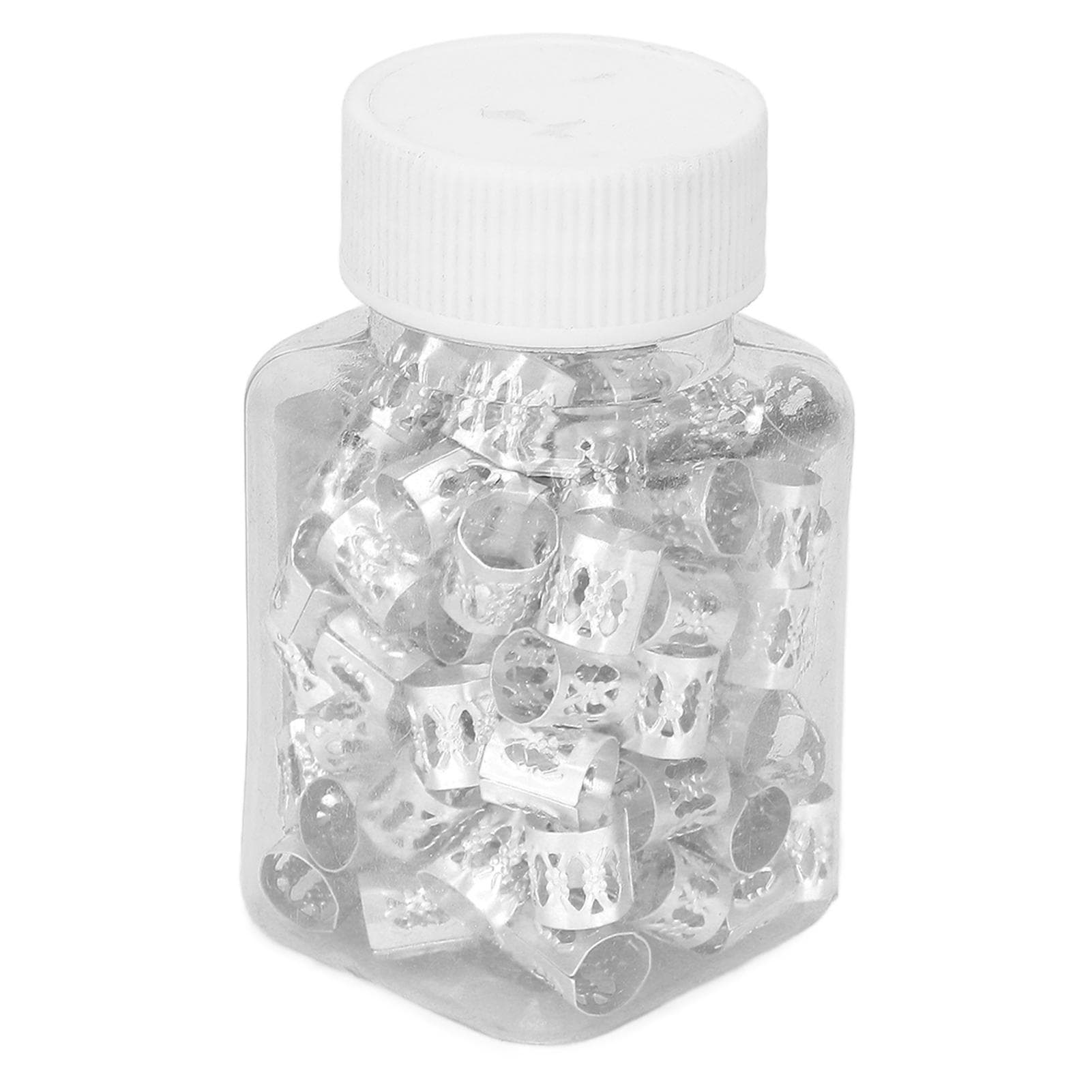 100Pcs Hair Dreadlocks Beads Fashion Trend Hollow Resist Oxidation Sufficient Quantity Hair silver