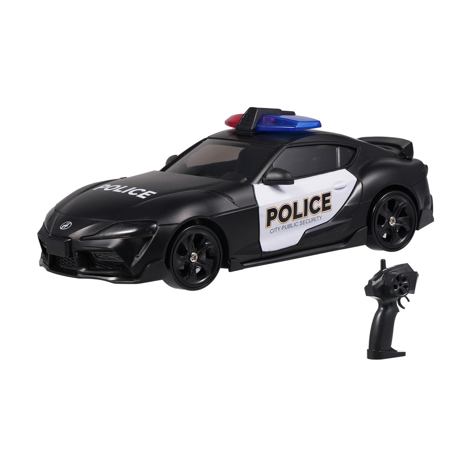 Police Car Remote Control Toy for Kids, 4WD Drift Car Toy with Lights 3 Rechargeable Batteries, Type B 1 Battery