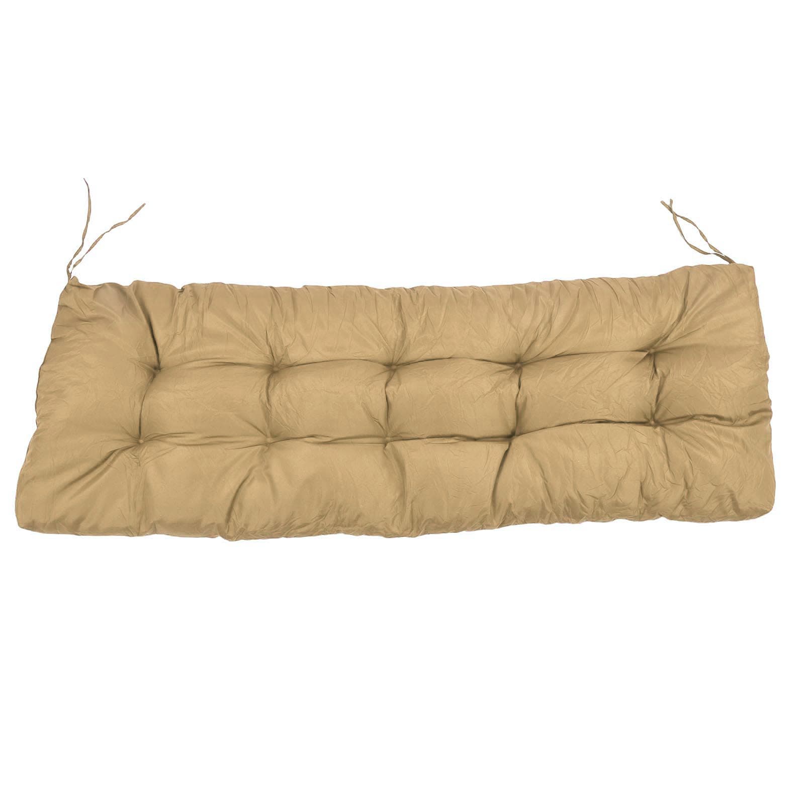 Bench Cushion Rain Proof Sun Proof PP Cotton Polyester Sponge 2 Seater Bench Pad for Indoor Outdoor khaki