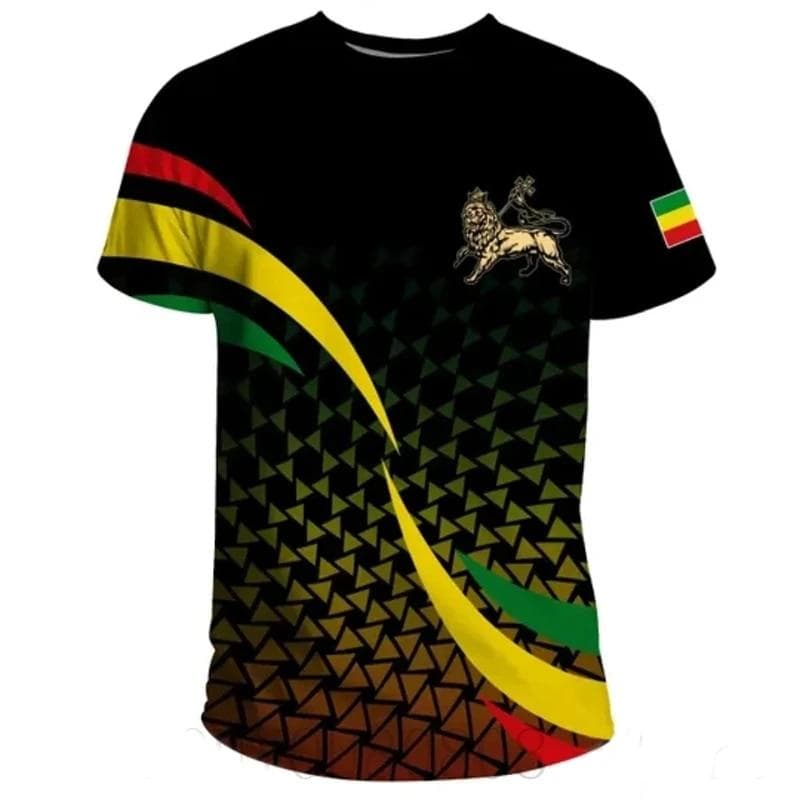 Summer New Tigre African Country Flag Men's Print T-Shirt Ghana National Emblem Graphic Casual Oversized Tshirts Male Tees Tops XL