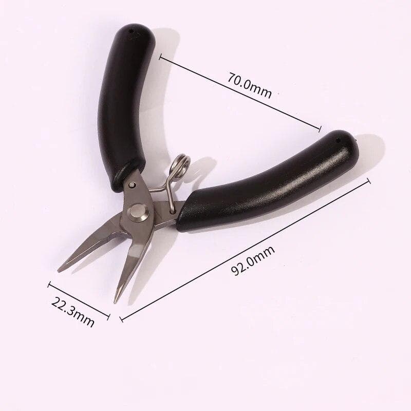 Stainless Steel Handle Anti-skid Jewelry Tool Pliers Handmade Make Sharp Nose Pliers For DIY Making Repair Accessories black