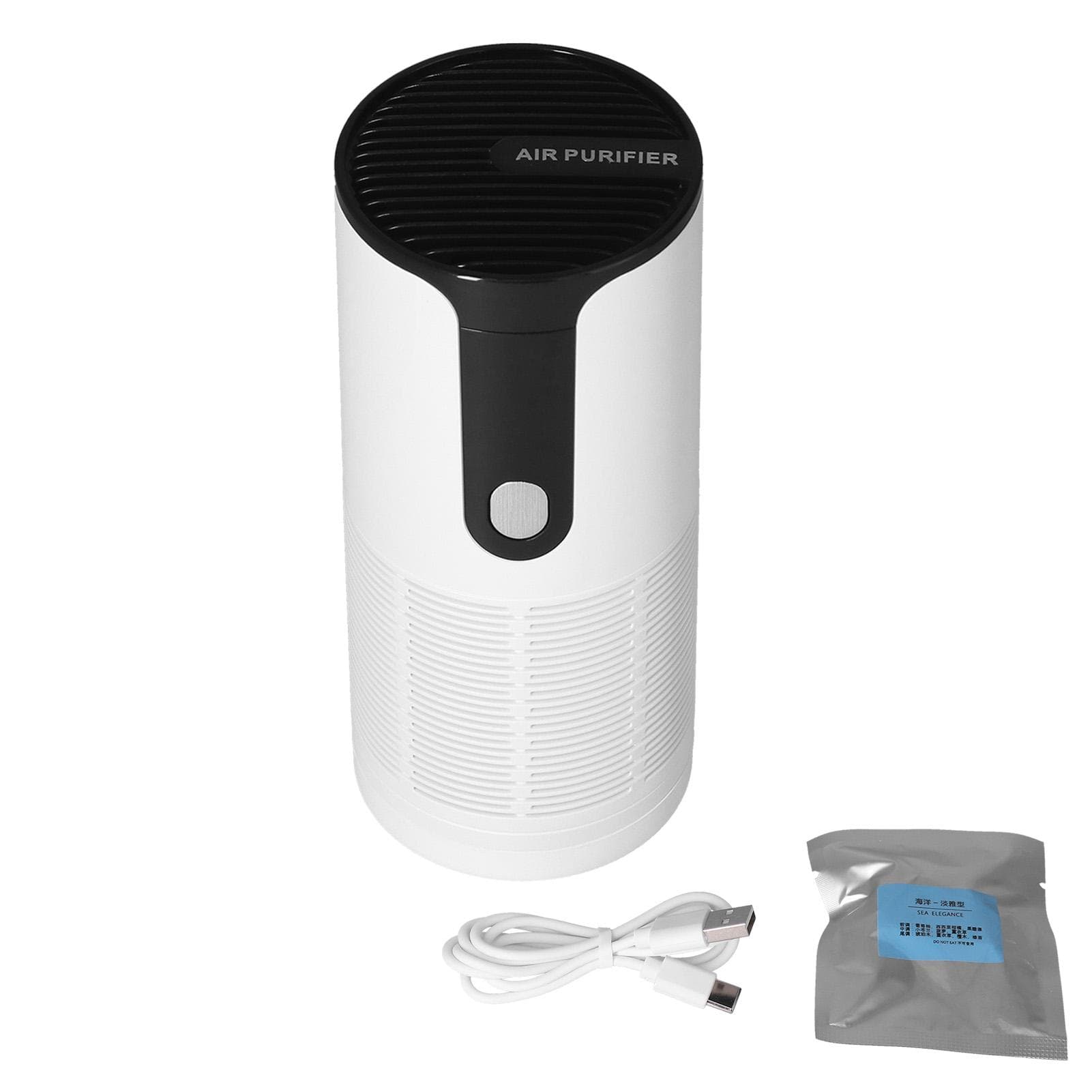 10 Million Negative Ion Air Purifier Portable Air Cleaner 3 Gear Adjustment for Home Car white