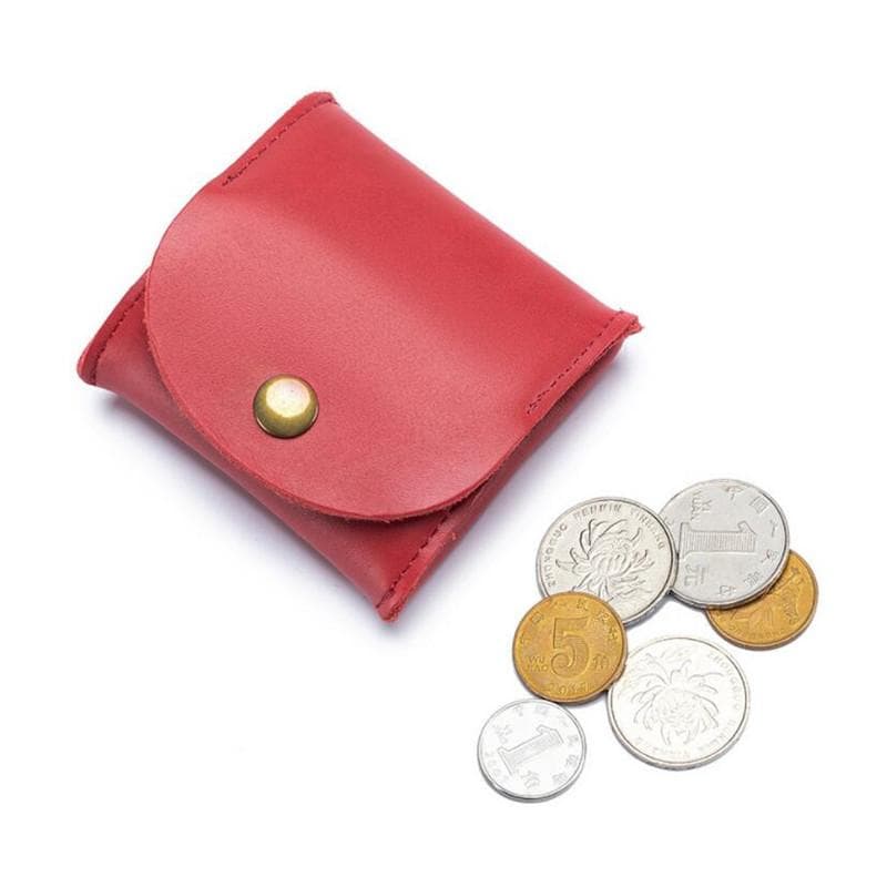 portable Genuine Leather Coin Purse Vintage Design Individuation Earbuds Earphone Holder Pouch For Women Men mini Wallet red