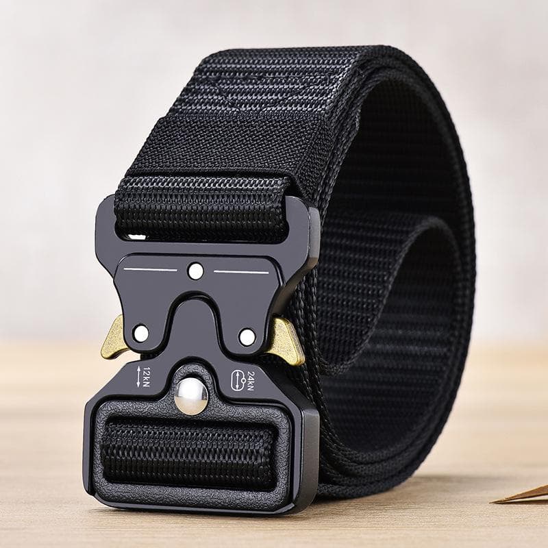 1PC Men's Belt Army Outdoor Hunting Tactical Multi Function Combat Survival High Quality Marine Corps Canvas For Nylon Belt 130cm black