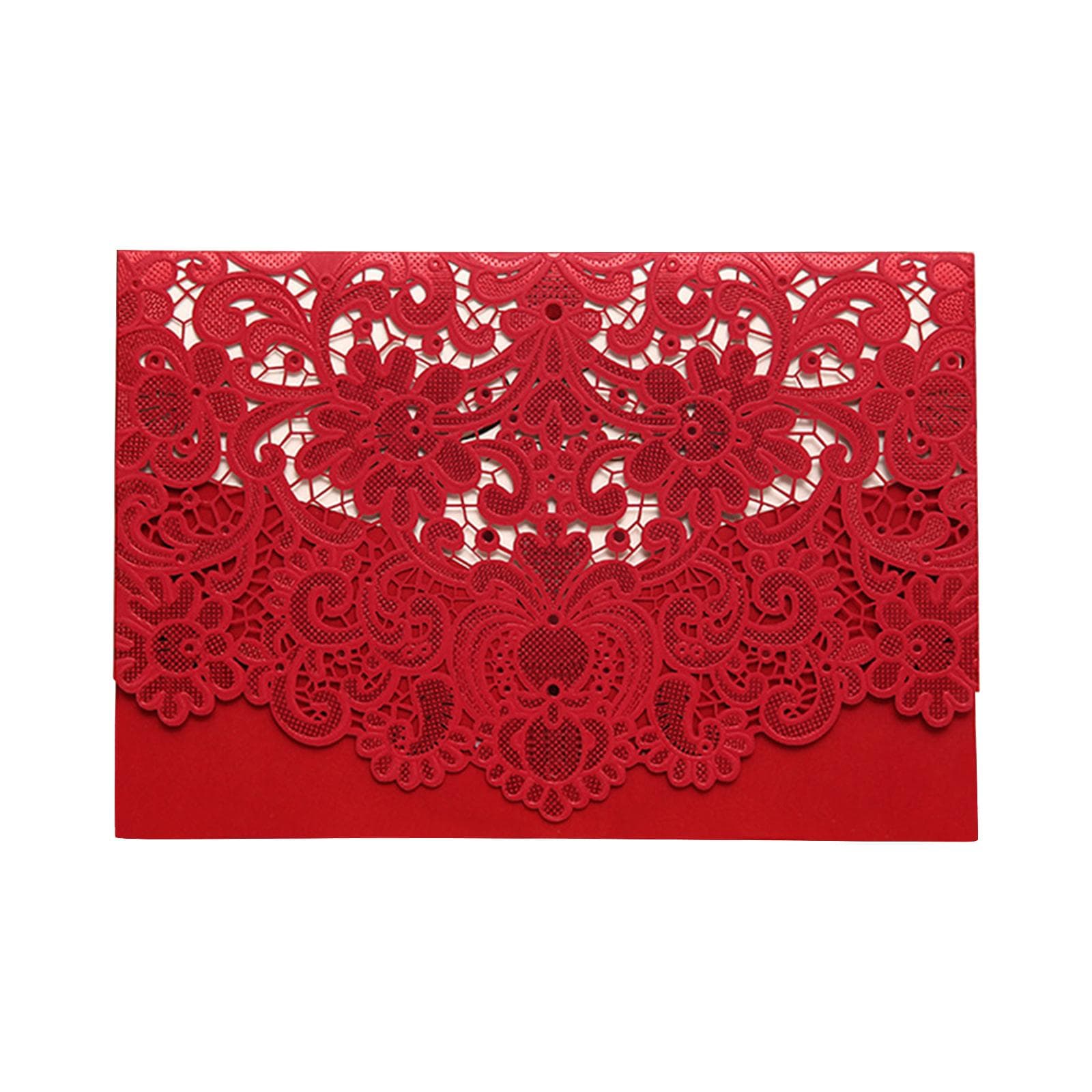 25PCS Hollow Out Wedding Invitations Cards with Envelopes For Wedding Bridal Shower Engagement 10PCS red