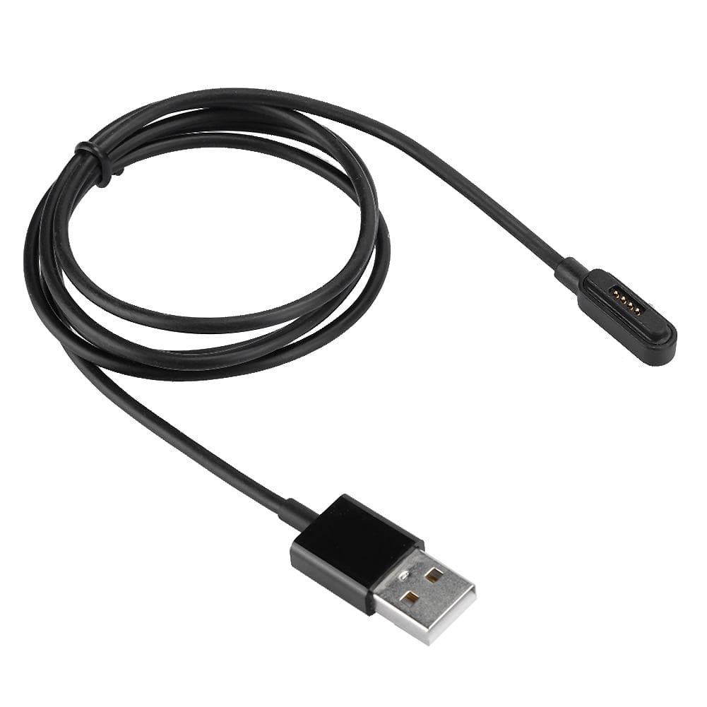 1m3.3ft Smart Watch Magnetic Charger Charging Data Cable Black for Asus ZenWatch 2