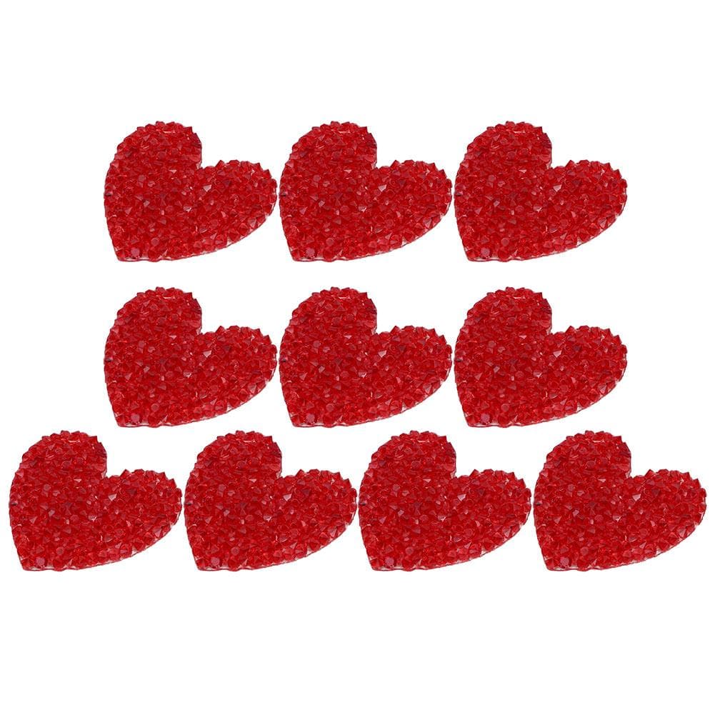 10PCS Heart Shaped Rhinestones Applique 4cm Hot Fix Rhinestones Clothing Accessories Shoes