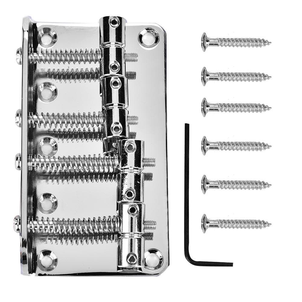 Professional Metal Four string Bass Bridge for 4 string Electric Bass Guitar silver