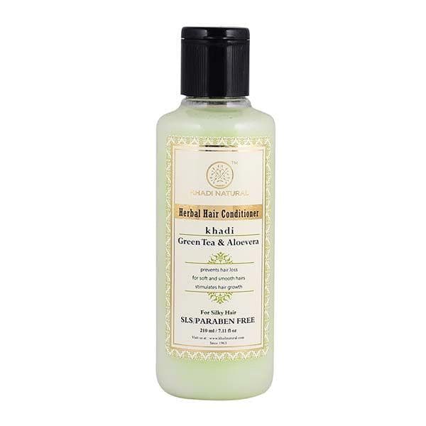 Natural Hair Conditioner with Green Tea and Aloe Vera (210 ml), Green Tea & Aloevera Herbal Hair Conditioner, Khadi Natural 17.34375