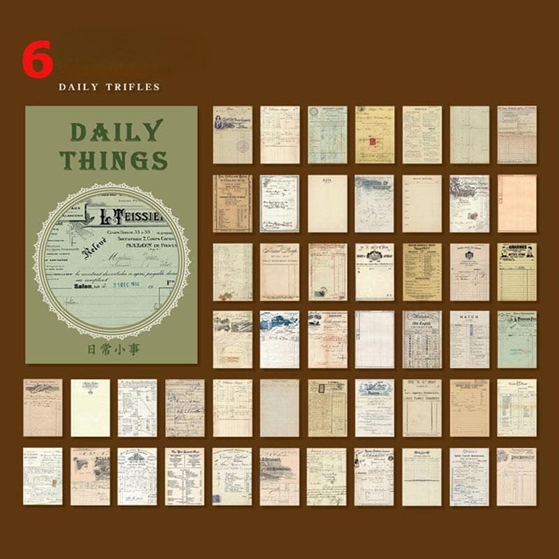 50pcs Vintage Paper for Phone Deco Retro Stationery Supplies Litmus Paper Junk Journal Label Scrapbooking Material LM Daily trifles