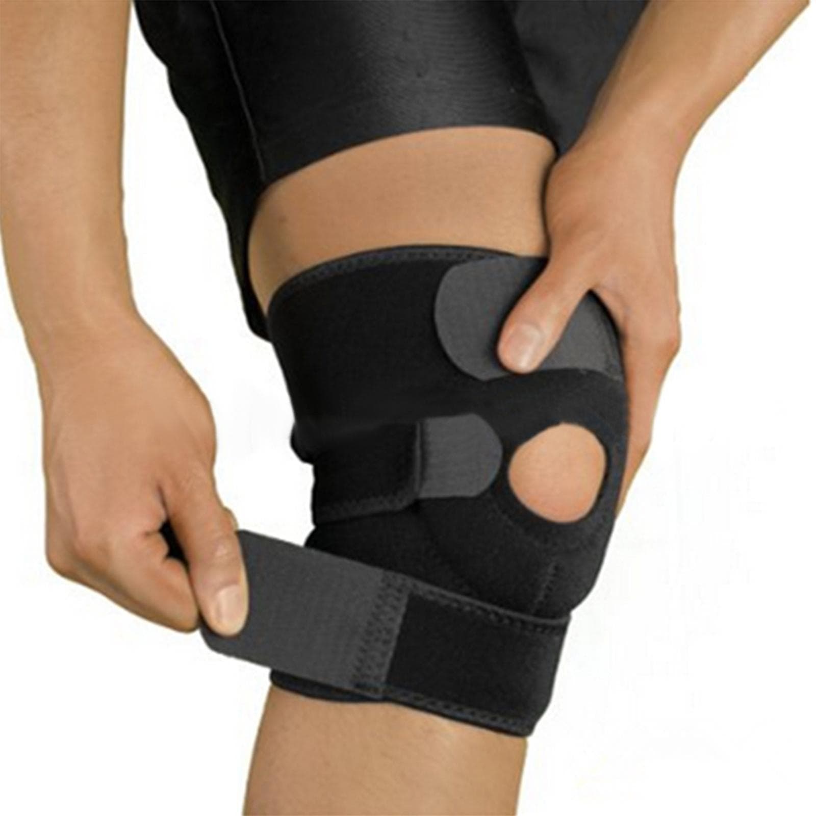 Outdoor Sports Knee Brace, Breathable and Protective, for Hiking, Basketball, Cycling, Running black