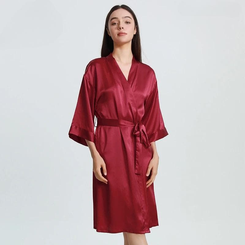 Mulberry Silk Cardigan Nightgown Women's Long Pajamas Home Wear Sexy Hangzhou Silk Bathrobe XL