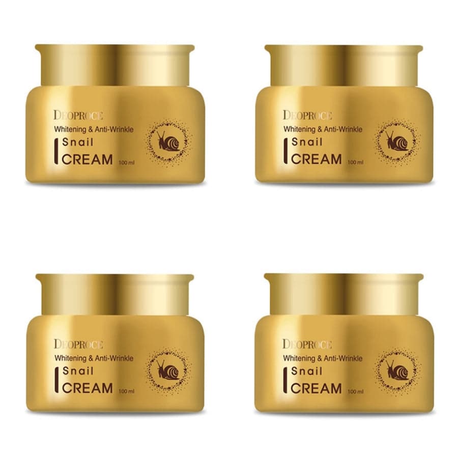 Deoproce Whitening and Anti-wrinkle Snail Cream 100ml*1Pc/2Pcs/4Pcs 4Pcs
