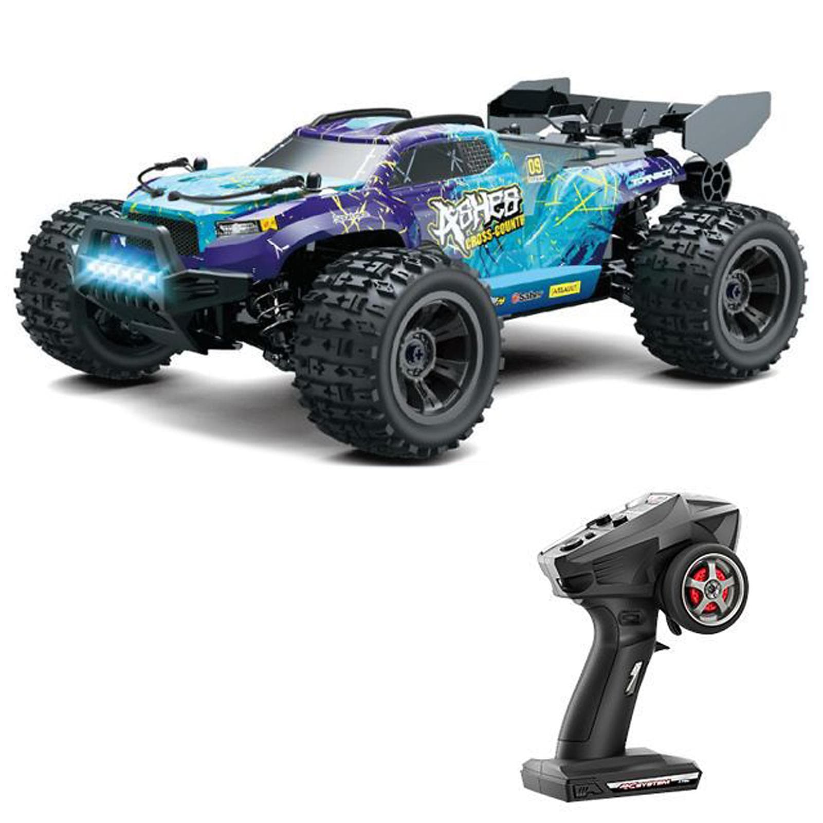 Remote Control Car, 1:18 Scale 28 KM/H High Speed Off Road Vehicle, 4WD All Terrains Crawler Car 1 Battery blue
