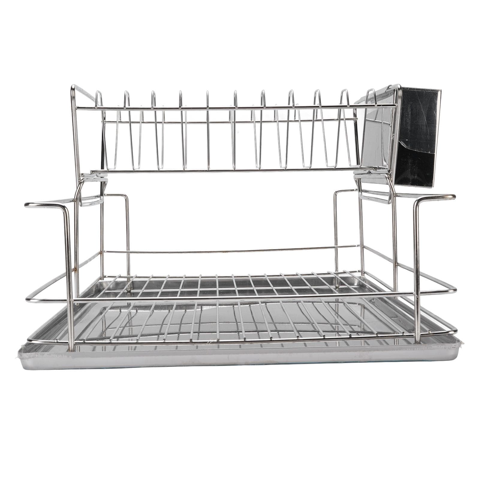 Dish Drying Rack Space Saving 2 Tier Dish Rack for Kitchen Counter Stainless Steel Dish Drainer
