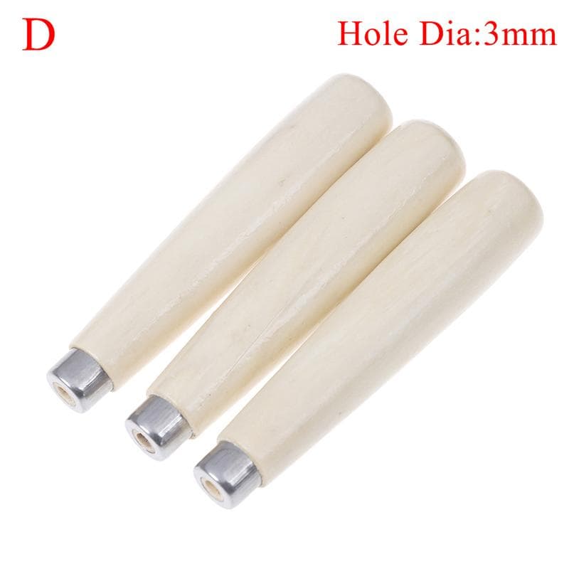 3Pcs Wooden File Handle Fit Home Tool Stainless Steel Ring Hardwood Diy Gifts 3cm