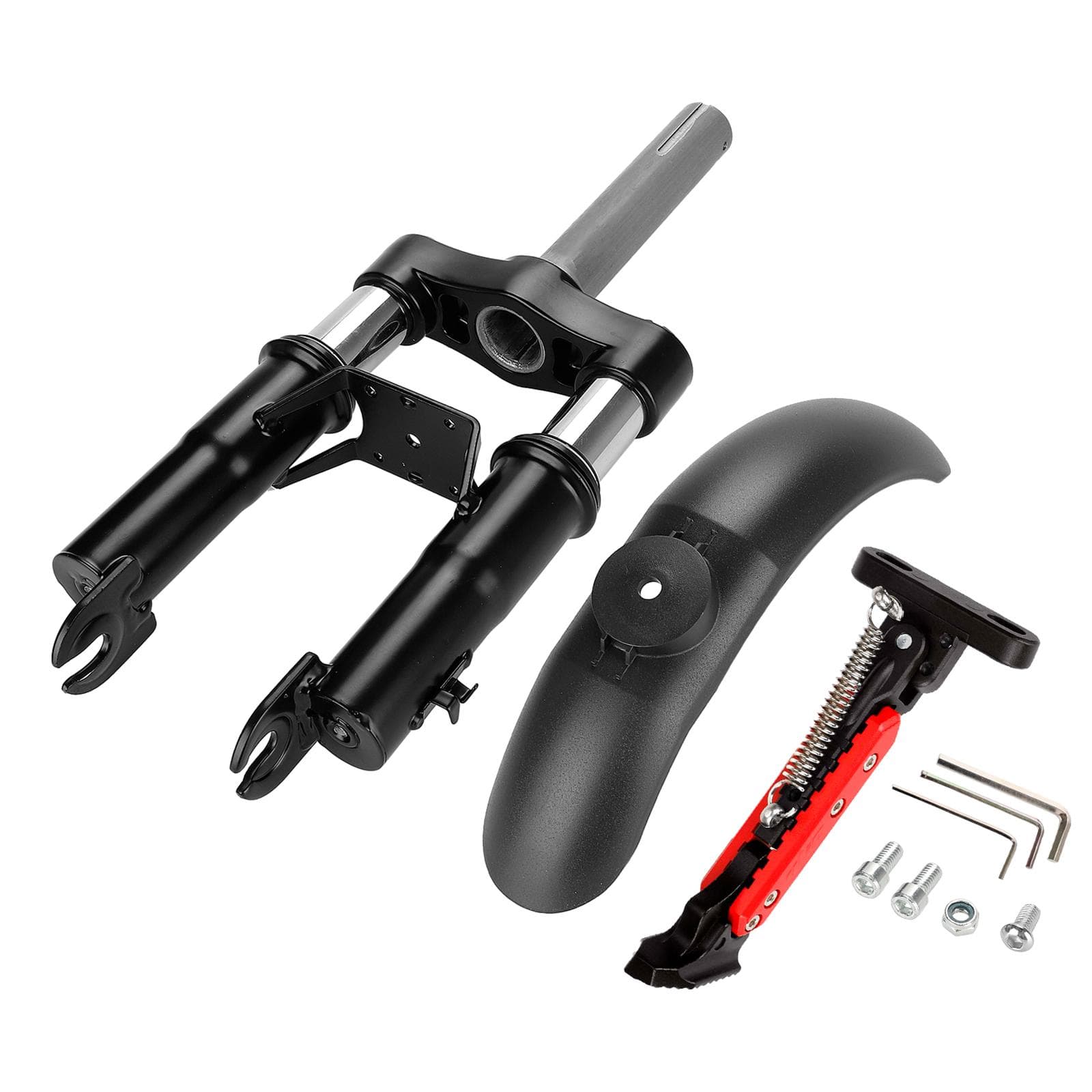 Electric Scooters Shock Shock Absorber with Adjustable Kickstand and Mudguard for for Xiaomi M365 red/black