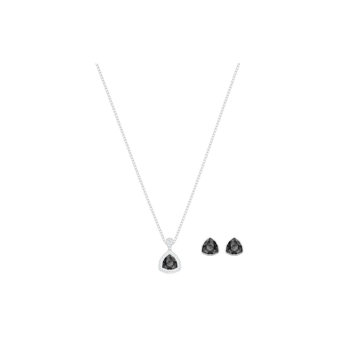 Swarovski Begin Triangle Black Necklace And Earring Set Women jewelry 5528939 Box (Random Color)