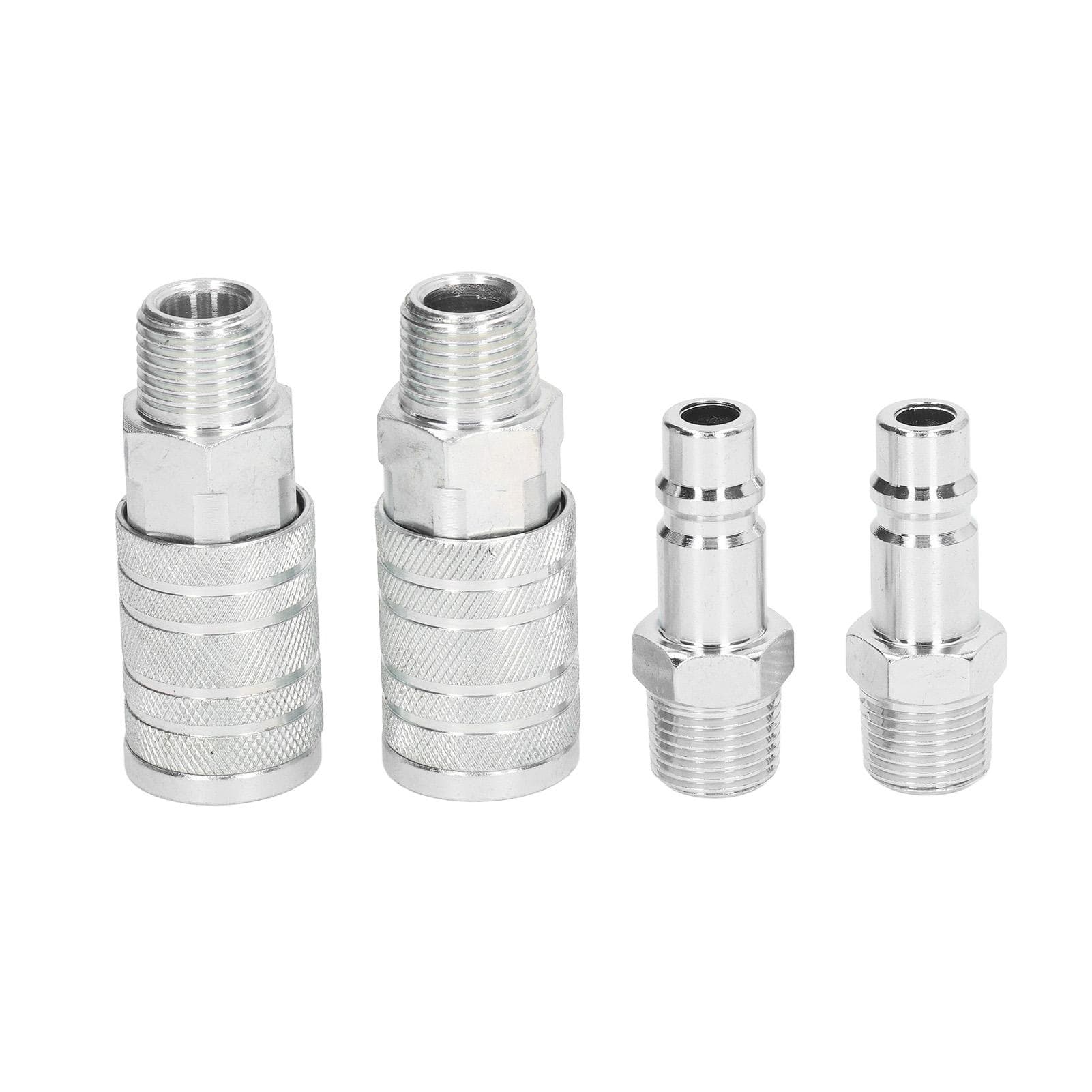 4Pcs Air Hose Fitting Quick Connector 12in NPT Male Female 300PSI High Flow Pneumatic Hose