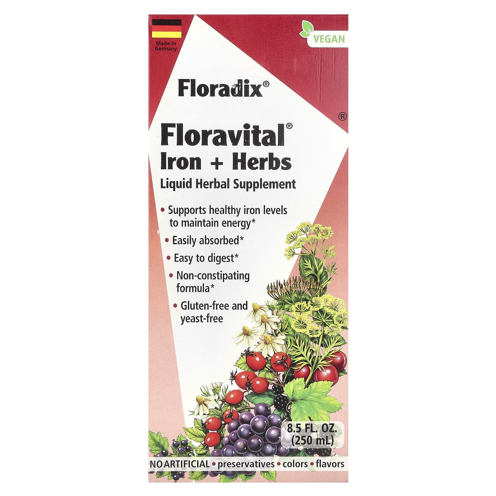 Floradix, Floradix, Floravital Iron + Herbs, 8.5 fl oz (250 ml)