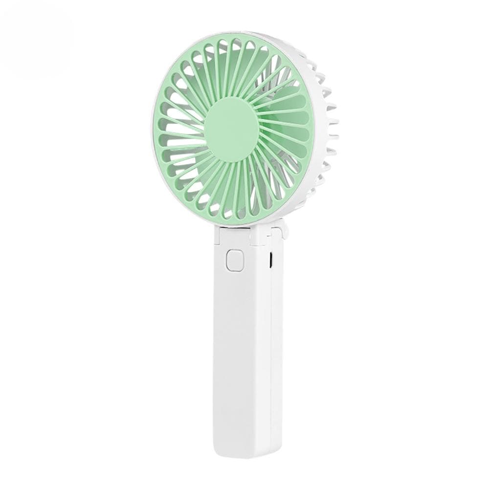 1Pcs Portable Fans Handheld USB Rechargeable Fan Mini Desktop Air Cooler Outdoor Fan Cooling Travel Hand Fans Folding model green