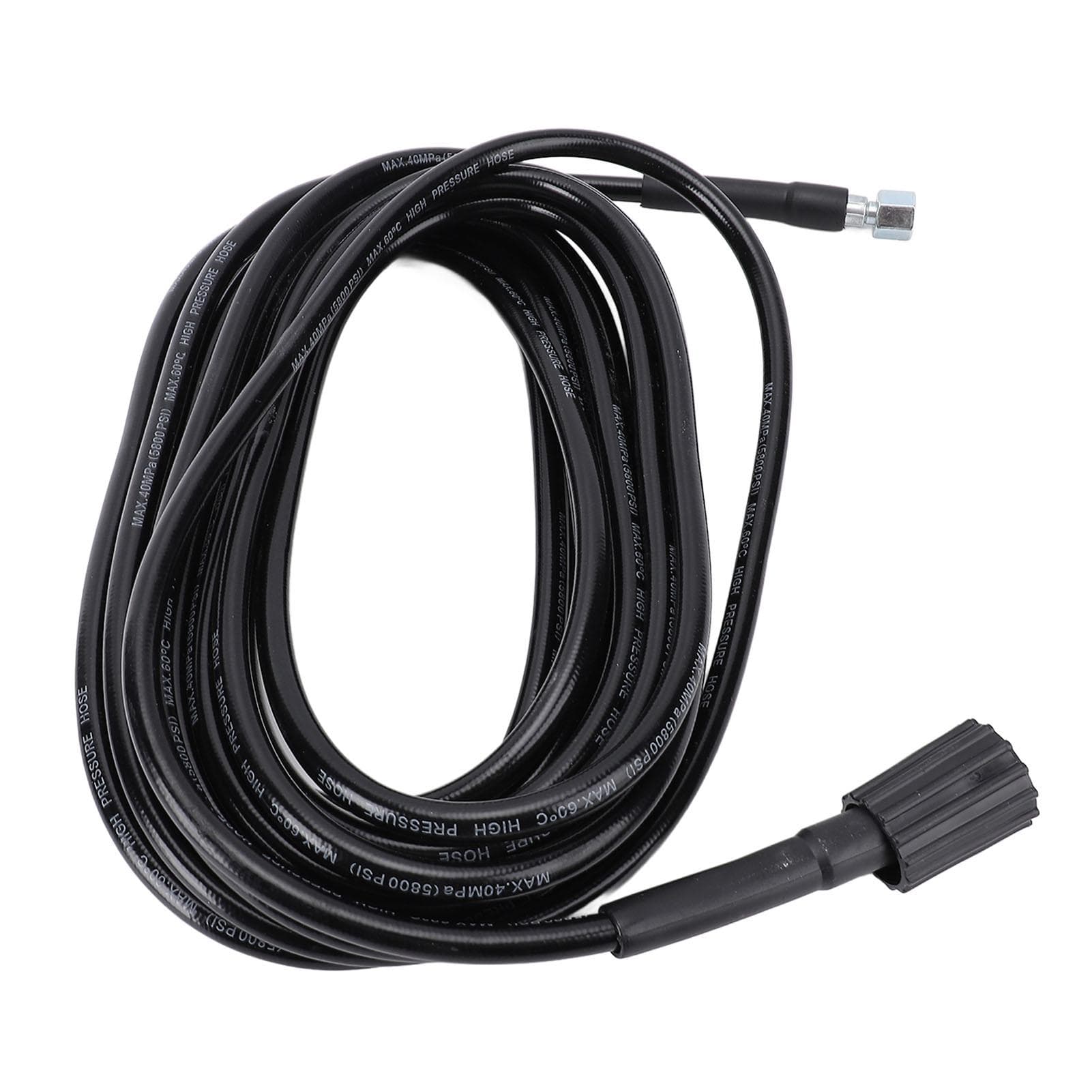 High Pressure Water Hose Wearproof Rubber Metal Connector Replacement Power Washer Hose for Car 8m / 26.2ft
