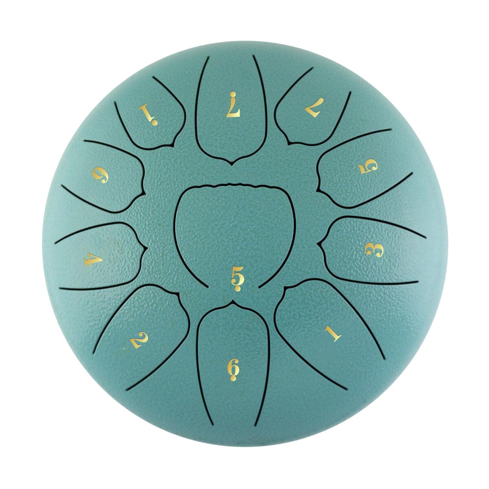 6 Inch Steel Tongue Drum 11 Notes Handpan Drum with Drum Mallet Finger Picks Percussion for lake blue