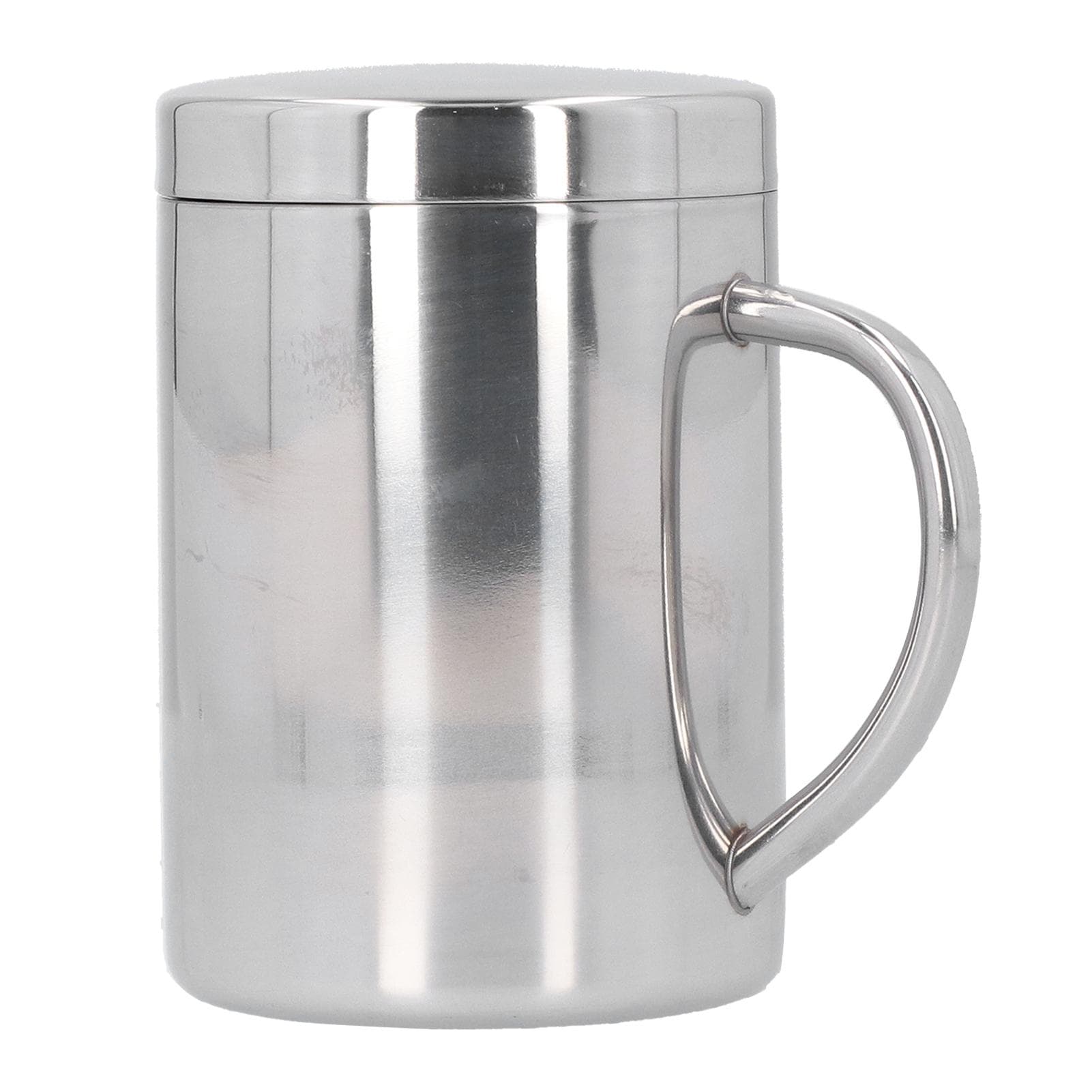 Stainless Steel DoubleLayer Coffee Cup with Handle Children s Cup with Lid Heat Insulation and