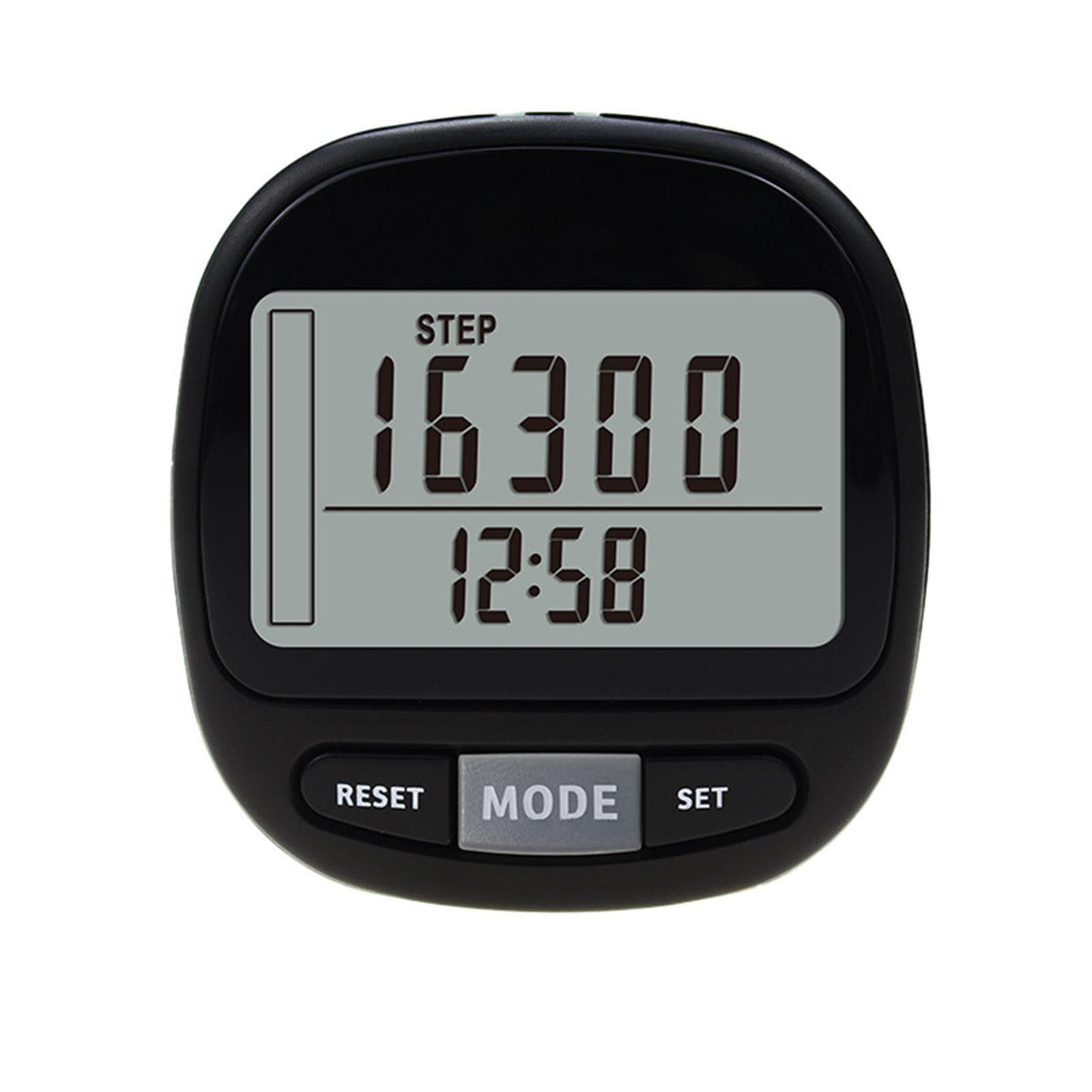 Pedometer Calories Distance Miles Goal Steps black