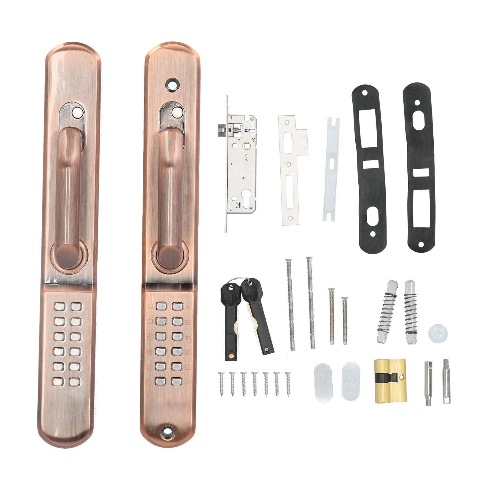 Outdoor Password Door Lock Handle Waterproof Sunscreen AntiTheft Entry Coded Lock with Key