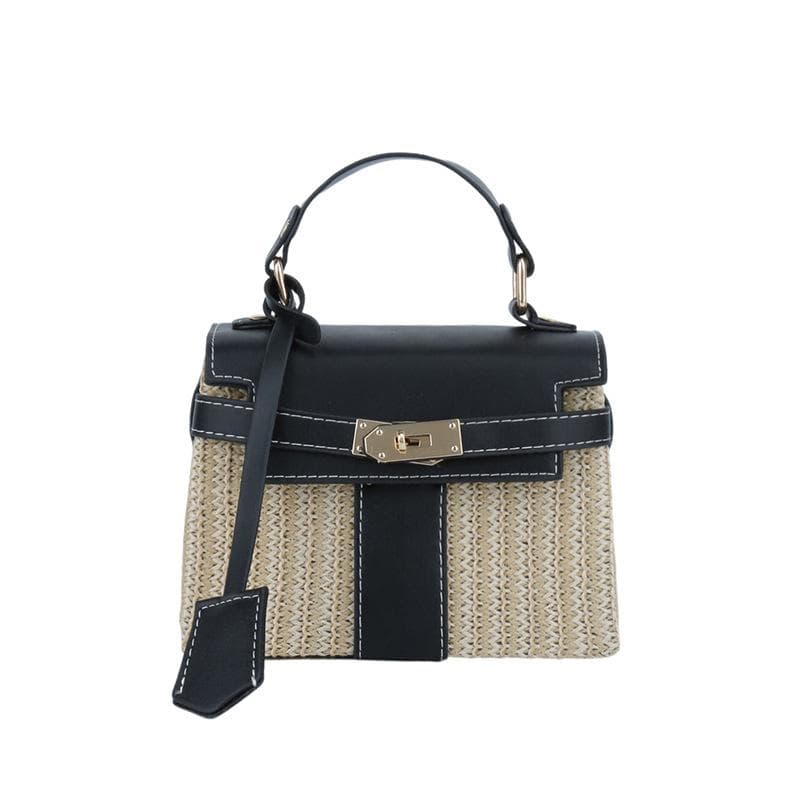 New Handmade Rattan Woven Handbag Summer Fashion Straw Handbag Small Square Bag