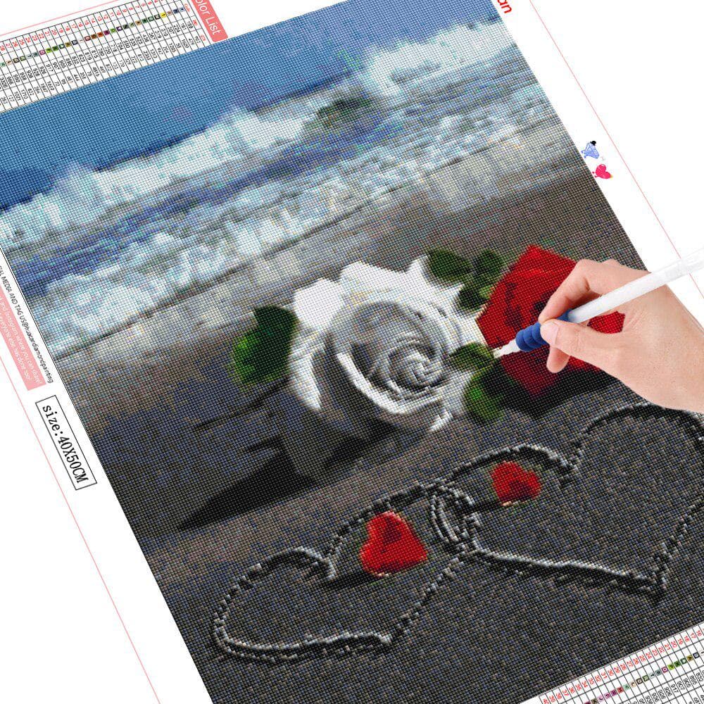 Diamond Painting Flower Cross Stitch Kit Diamond Embroidery Full Set Flower Rhinestone 20X30CM