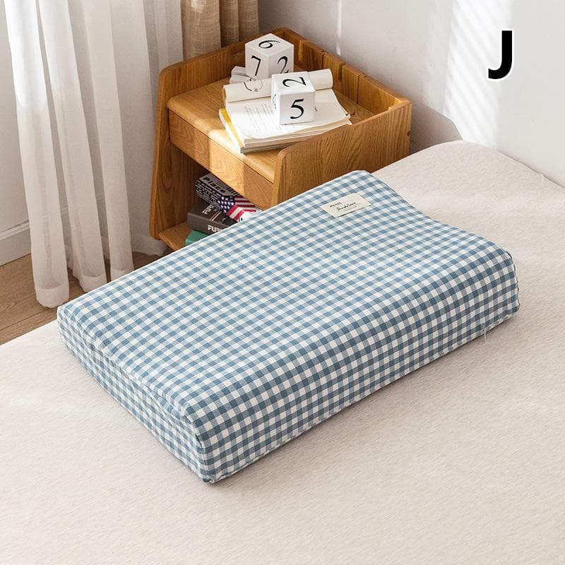 1PC Zippered Cotton Pillow Cover Latex Pillowcase Memory Foam Contour Rebound Pillow Case 40*60cm