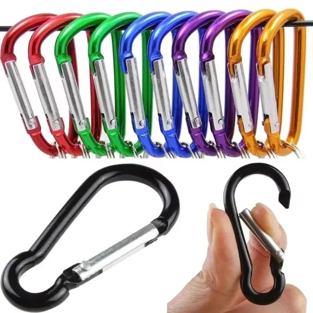 30pcs Heavy-Duty Multi-Colored Aluminum Alloy D-Ring Carabiner Clips -Ultra-Durable, Spring-Loaded Gate, Secure Fastening-Perfect for Hiking,Camping 2pcs