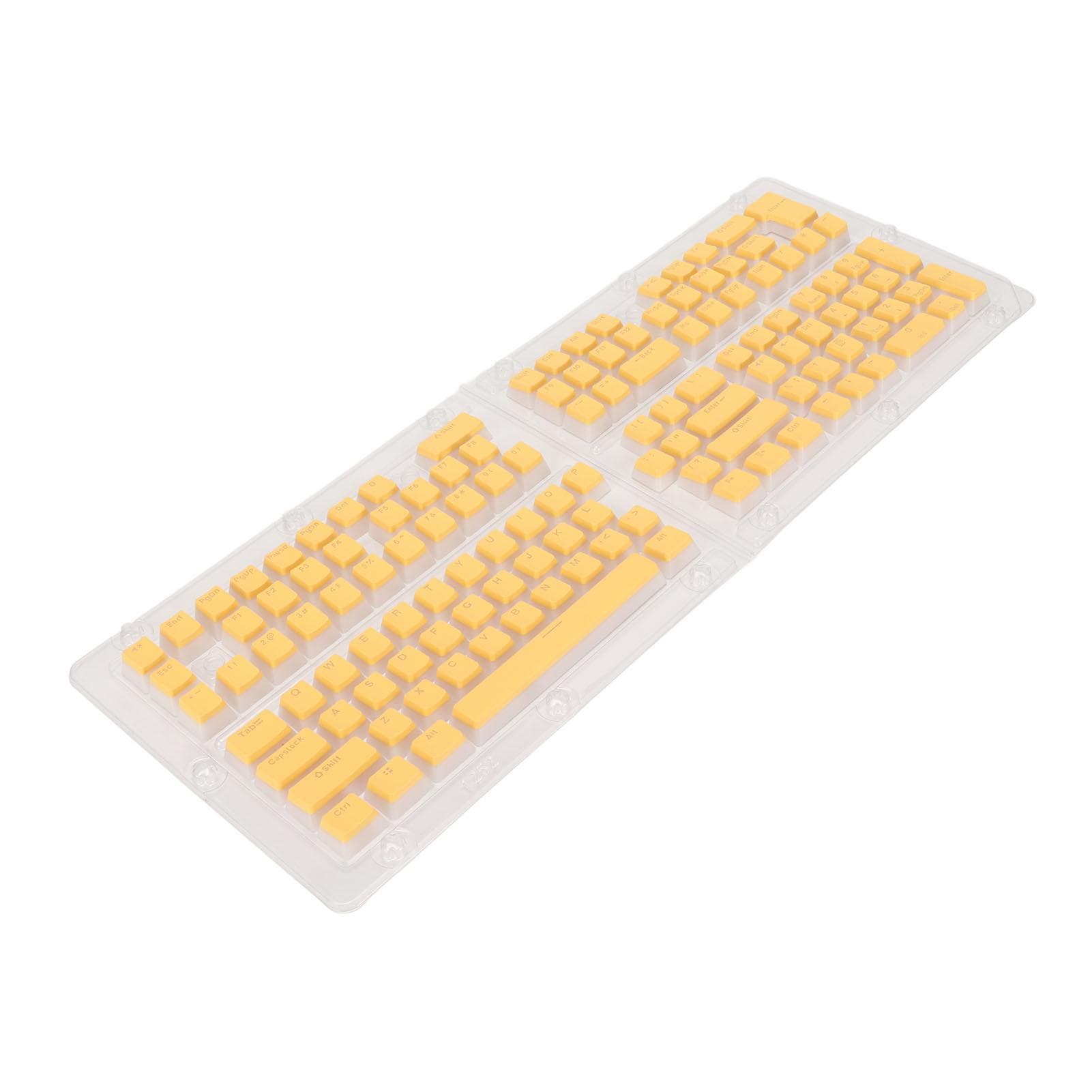 PBT Pudding Keycaps 129 Keys Translucent OEM Height Doubleshot Injection DIY Keycaps For Mechanical yellow
