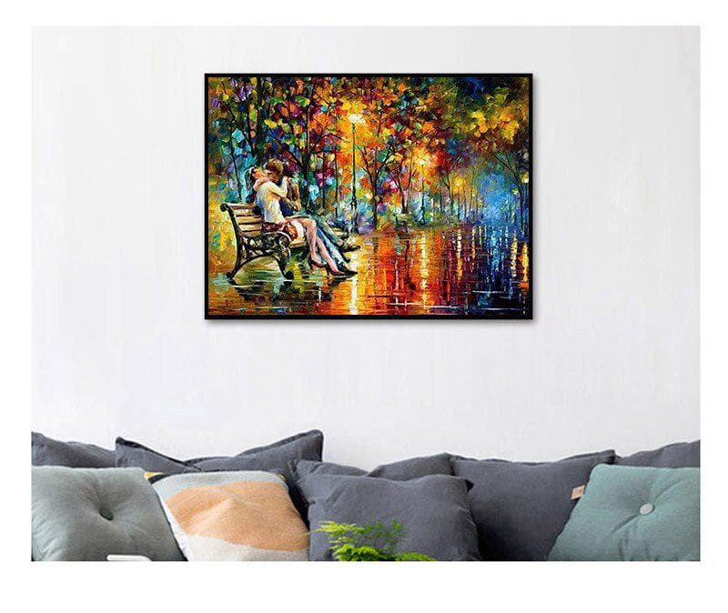 Cross Stitch Street Scenery Embroidery City Landscape Kits White Canvas Home Decor 20X30CM