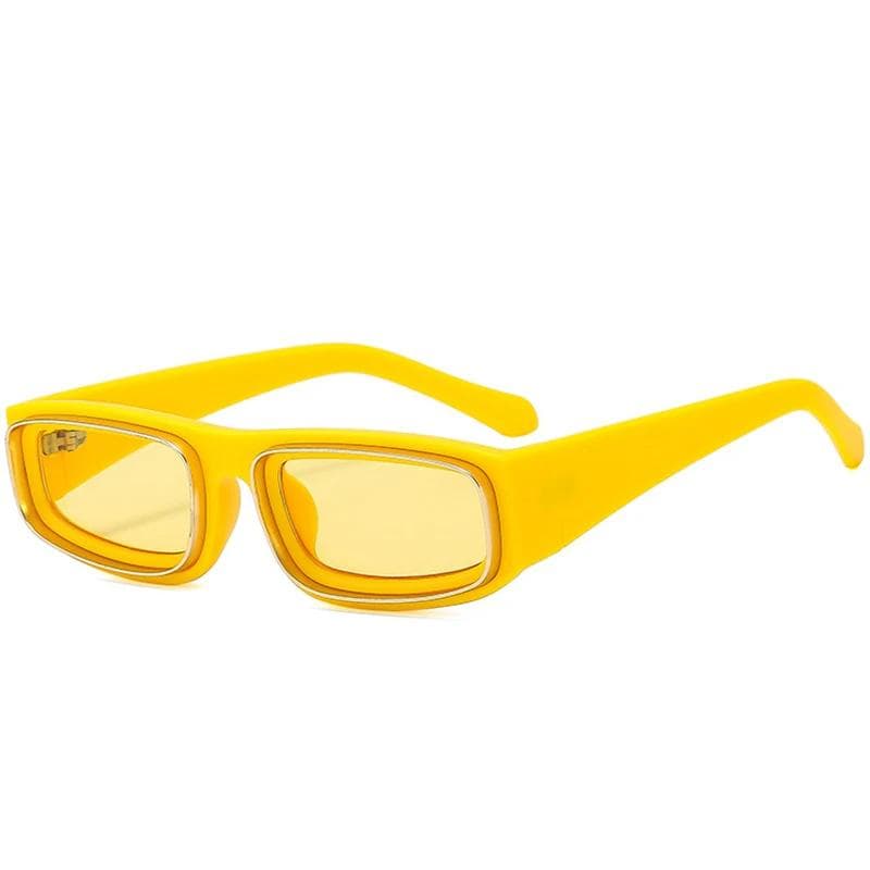 Men Small Rectangle Punk Sunglasses Luxury Brand Vintage Retro Square Sun Glasses UV400 Protection Shades As the picture