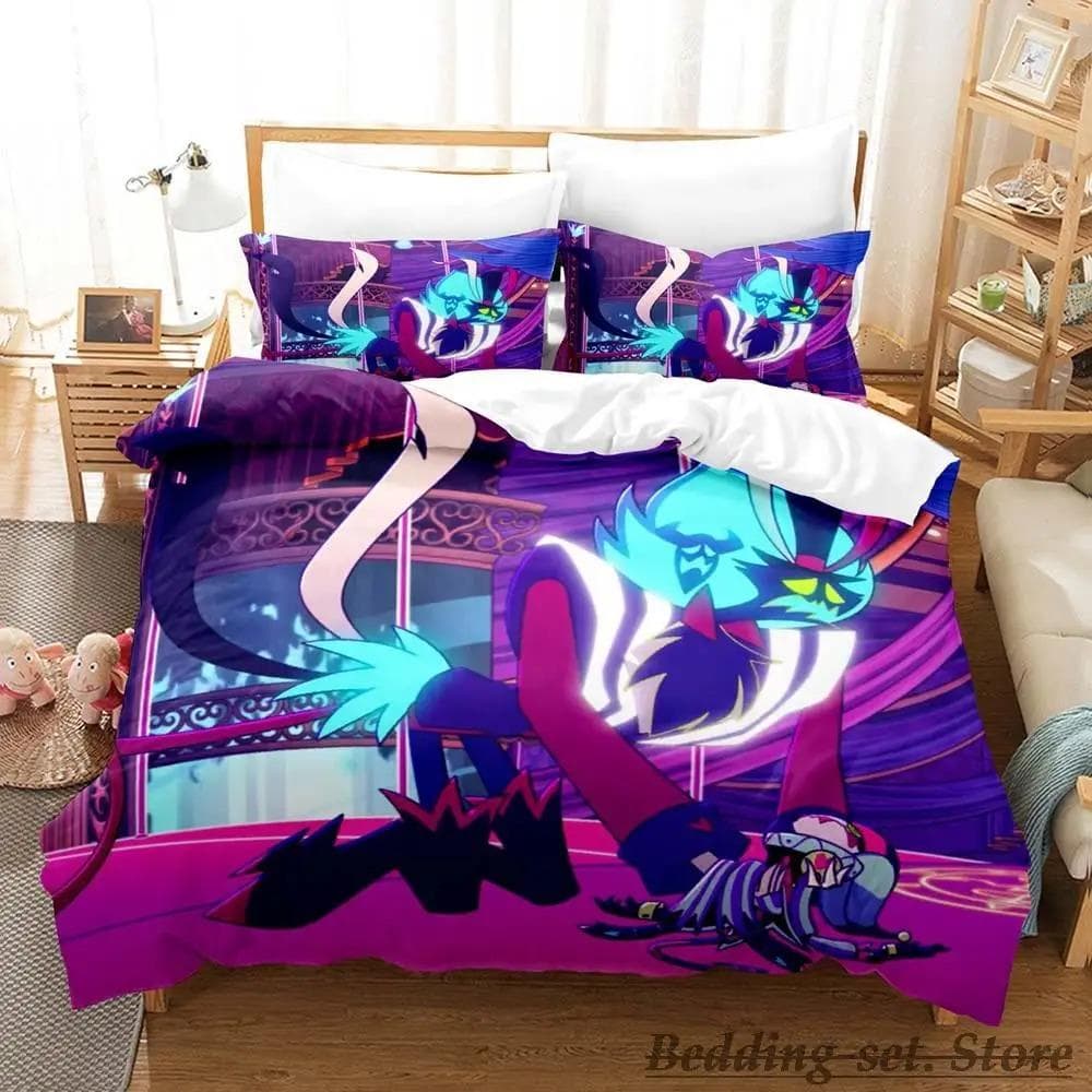 Fizzarolli Boss Bedding Set Single Twin Full Queen King Size Bed Set Adult Kid Bedroom Duvetcover Sets Anime Game Bed US King 264x228cm