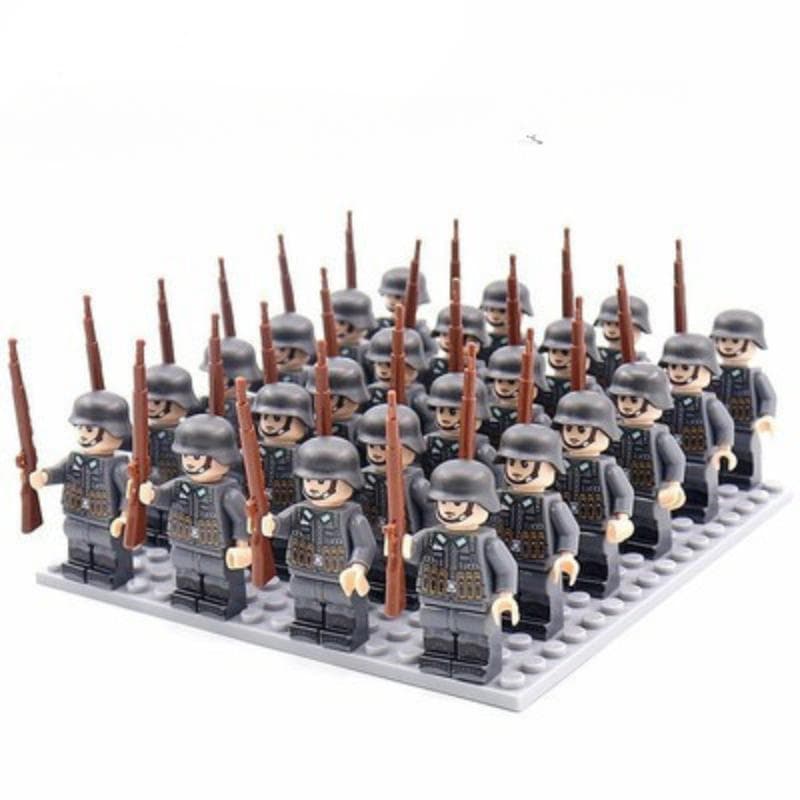 24PCS/SET WW2 Military Soldiers Rifle Weapons Gun Figures Parts Blocks Assembly DIY Model Building Kits Toys