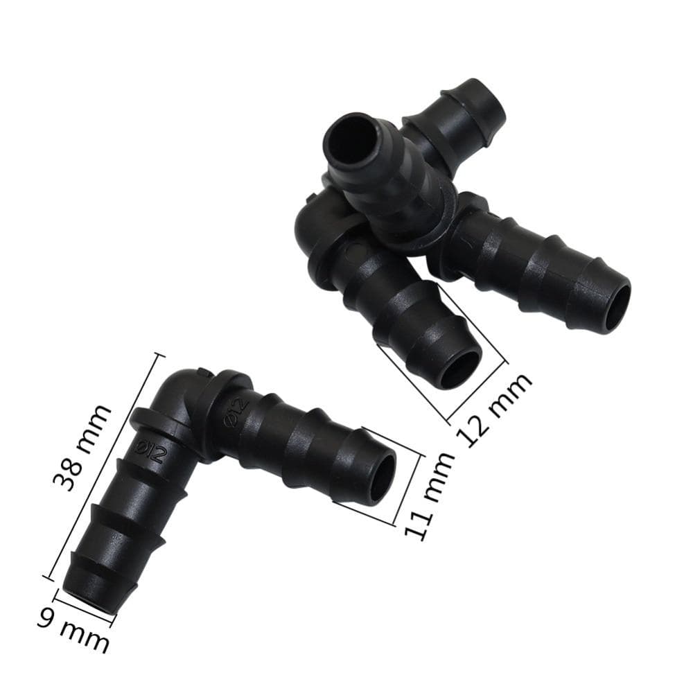 DN12 Right Angle Bend Joint Garden Drip Irrigation Pipe Connector Agriculture Greenhouse Watering Hose Barb Connector 5 Pcs