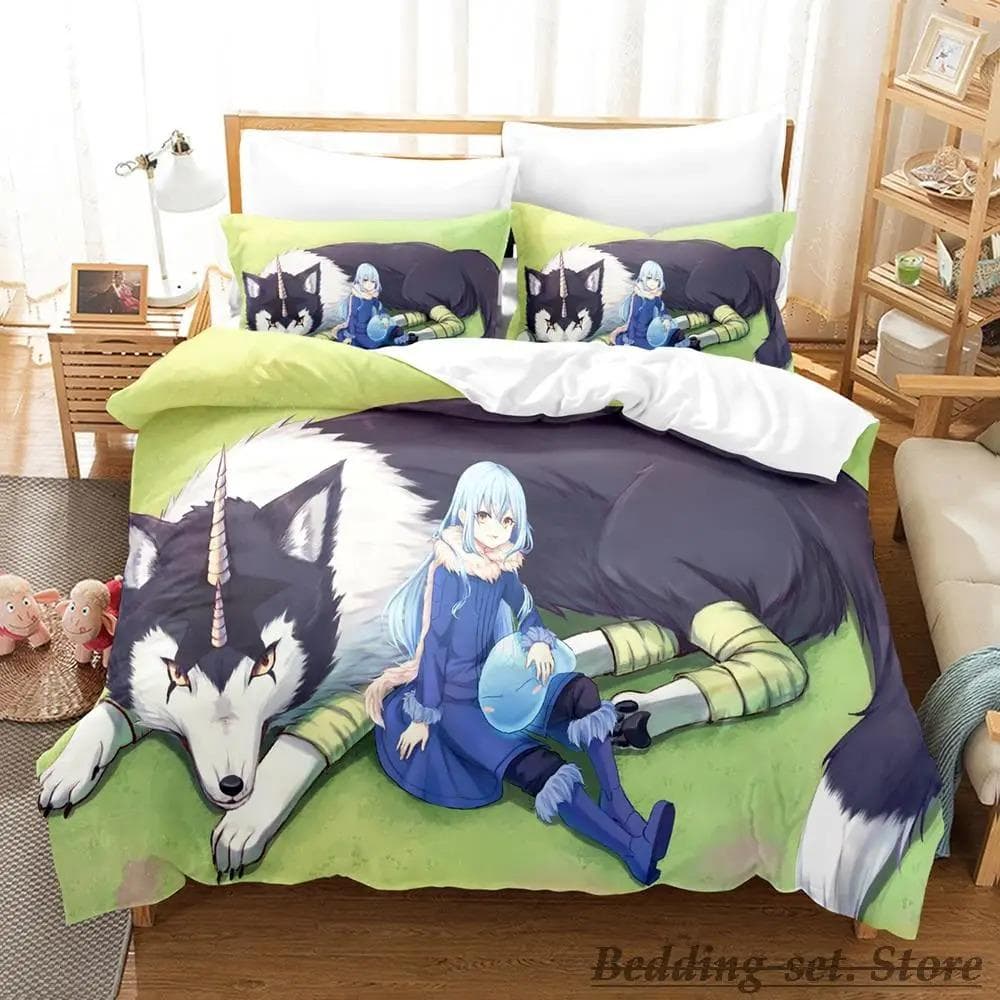 Rimuru Tempest Bedding Set Single Twin Full Queen King Size Bed Set Adult Kid Bedroom Duvetcover Sets Anime Kawaii EU King 240x220cm