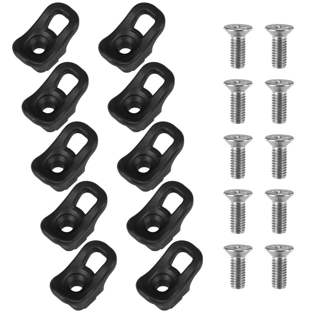 10 Pack Kayak Eyelet Tie Down Loop Deck Fitting Bungee Cord Kit Rigging Outfitting Pad Eye black