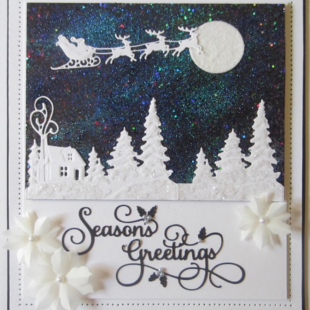 Christmas Sleigh Tree Metal Cutting Dies DIY Scrapbook Emboss Paper Cards Craft silver