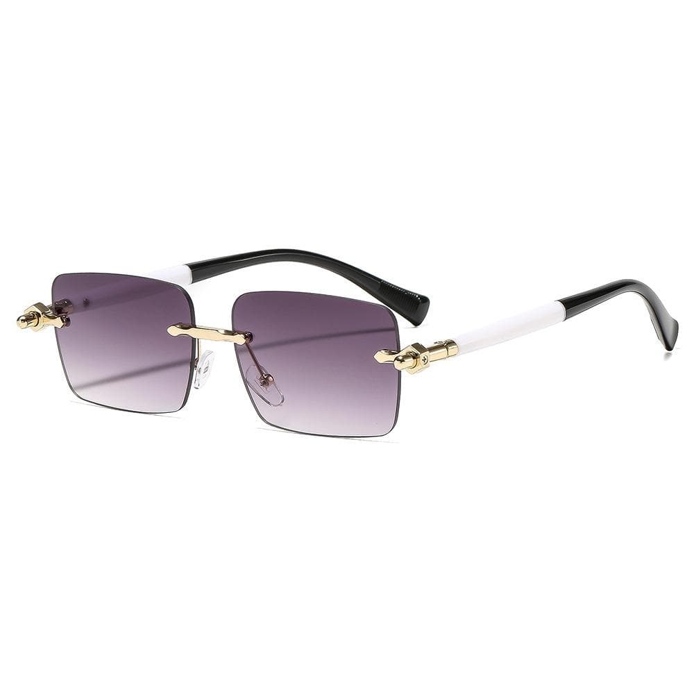 New Retro Frameless Gradient Square Sunglasses Women Men UV400 Brand Contrast Color Frame Trendy All Match Casual Glasses as picture