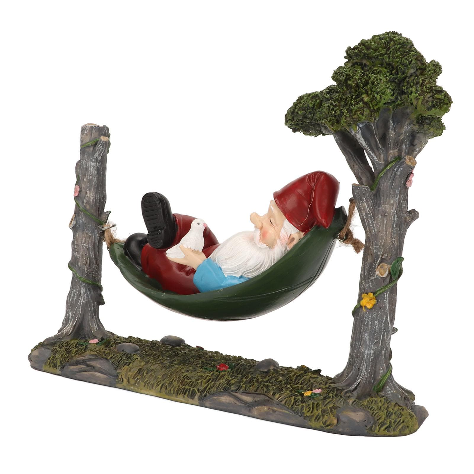 Hammock Gnome Statue Hand Painted Resin Cute Funny Garden Gnome Statue Decoration Outdoor