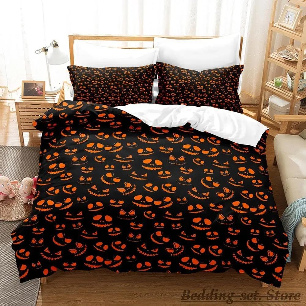 Hot Halloween Flying Vampire Bedding Set Single Twin Full Queen King Size Bed Set Adult Kid Bedroom Duvetcover Sets Anime Bat 70x133cm 2pcs