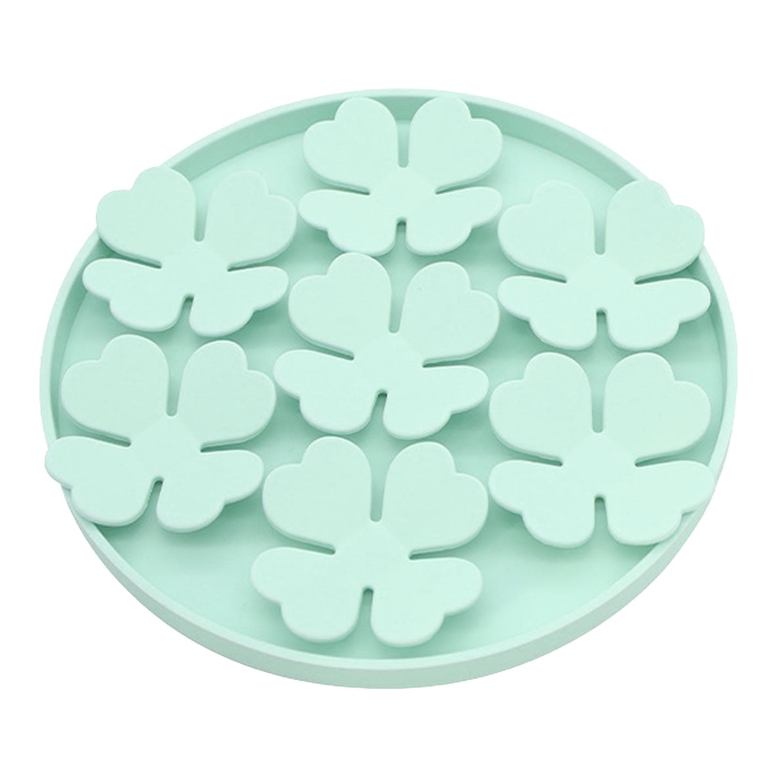 Cat Pet Silicone Slow Food Mat with Suction Cup Cat Pet Dog Feeder Lick Pad for Home Shop Light light green