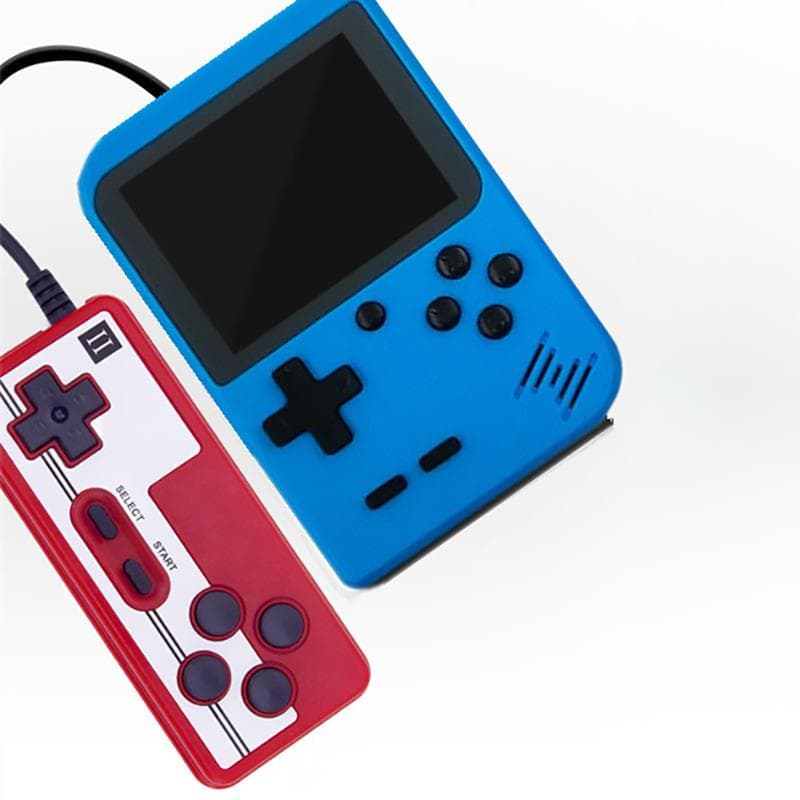 Mini Retro Game Handheld Game Console Built-in 400 Games Box Classic Retro Gamepad Gift for Child With Gamepad blue